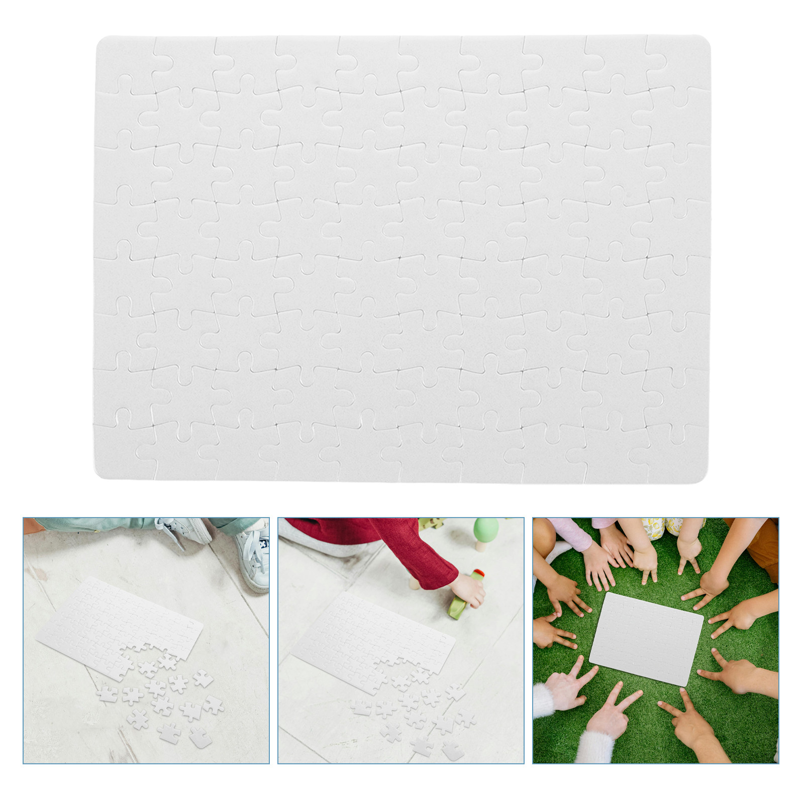 Puzzle Blank White - 4Sheets Blank Jigsaw Puzzle Sublimation Heat