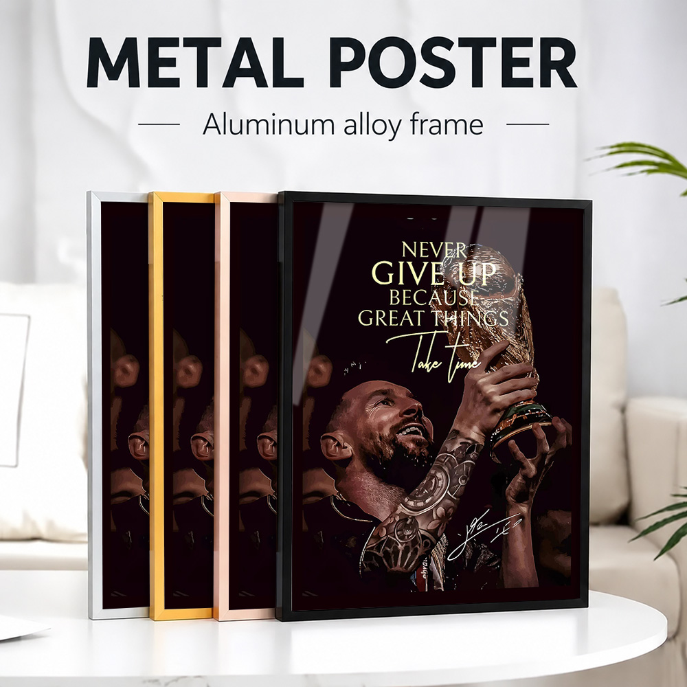 Metal Photo Panel - Lionel Messi Victory Framed Aluminum Metal
