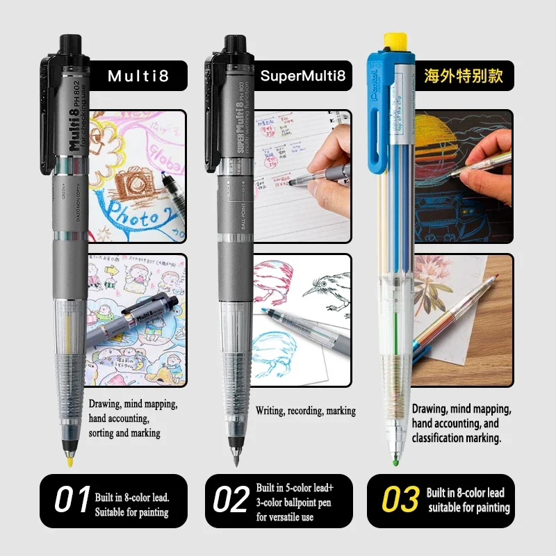 Japan Pentel Multi+8 Mechanica - Pentel Pen Energel review and price
